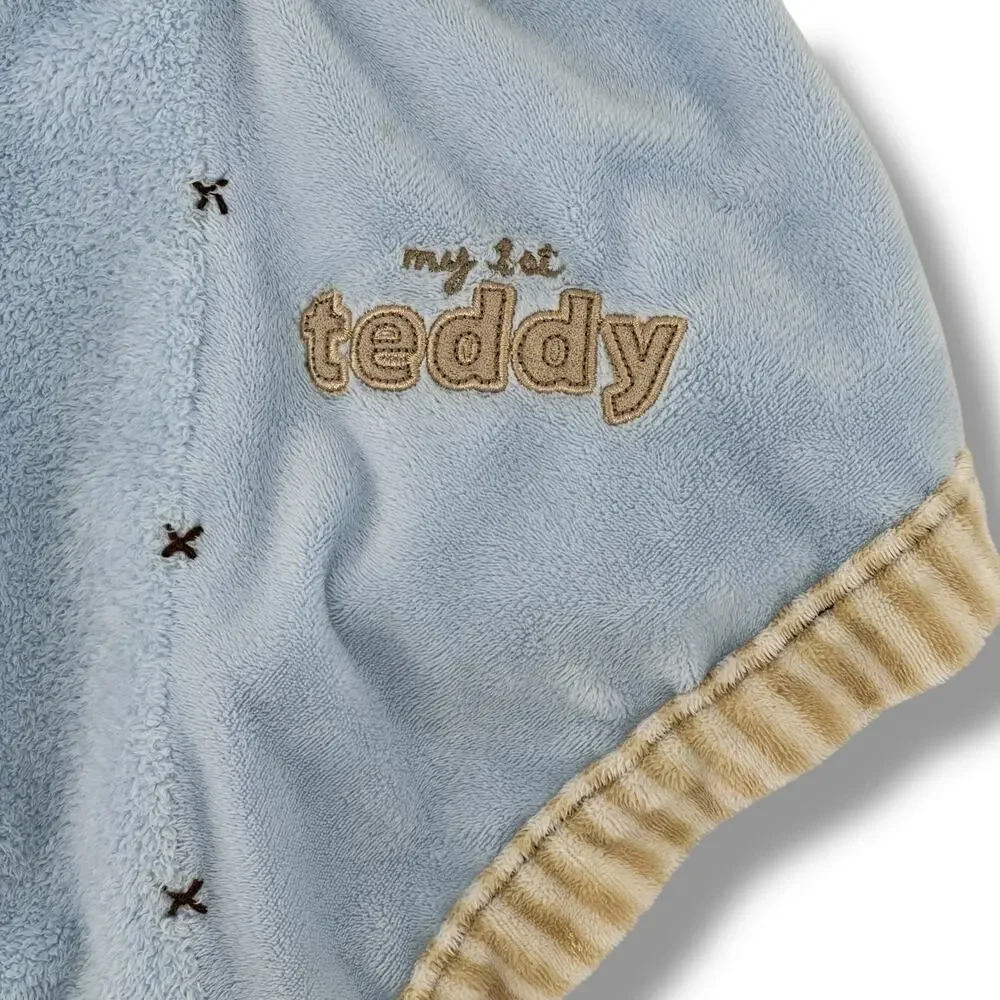 Carters Rattle Bear Lovey Security Blanket My First Teddy Satin Back